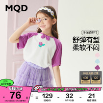 MQD2022 Summer new childlike girls short sleeve T-shirt CUHK Childrens Butterfly knot styled Korean version of the foreign air blouse