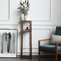  Black walnut flower rack Modern simple living room new Chinese furniture potted shelf Balcony double flower rack combination