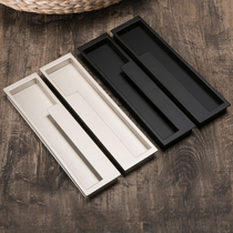 Cabinet door drawer concealed handle black embedded sliding door handle cabinet door pair flat handle hidden handle