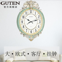 Golden Treasure Elephant European wall clock Living room Quartz clock Artistic personality Creative atmosphere Modern simple luxury watch
