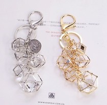 Car keychain rhinestone Diamond water column bag pendant cute girlfriend gift creative Korean car decoration powder