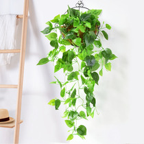 Simulation wall-mounted green planting hanging wall fake flower vines wall plastic false leaf chandelia decorated leaves hanging basket green loaf flowers