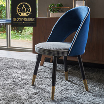 Gui Zhijiao Nordic dining chair fabric solid wood chair modern simple coffee chair home creative designer back chair