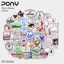 60 travel postmark luggage sticker personality retro suitcase laptop skateboard guitar waterproof sticker