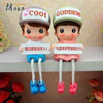 Vertical air conditioning above ornaments decoration creative can hang foot doll living room wine cabinet home accessories sitting