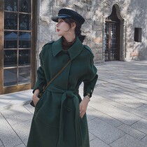 Sandro Tonali double-sided cashmere coat 2020 winter new medium-long woolen British lace-up coat female