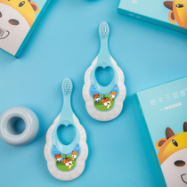 Baby baby milk toothbrush baby training tooth guard soft hair ultra-fine small head cartoon soft clean 1-2-3-4 years old