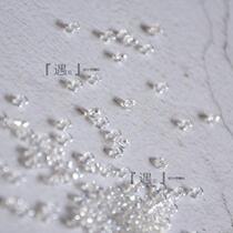 Handmade String Beads Material Hand-stitched Pearlescent Transparent Crystal Loose Beads Small Fine Rice Beads Wedding Dresses Accessories