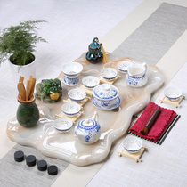 Exquisite hollowed-out small fresh kung fu tea set Simple modern creative household automatic anti-jade tea tray