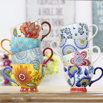 Soup Cup ceramic cereal Cup Breakfast Cup hand painted underglaze Milk Cup Breakfast Bowl cereal cereal bowl oatmeal Cup