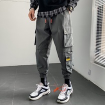 Autumn new pants mens Korean version of the trend brand Joker loose size nine points sports bunch foot casual overalls