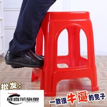 Plastic stool Household thickened adult dining table chair Square stool round stool bench Plastic stool High stool