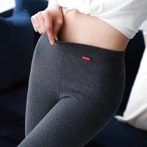 Korean autumn and winter pure cotton leggings womens outerwear plus velvet thickened to keep warm and thin long johns striped leggings pants pantyhose