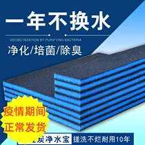 Activated carbon biochemical filter cotton high-density water purification thickened aquarium filter material fish tank fish culture Black