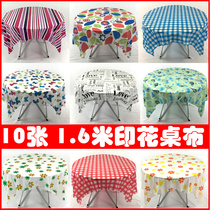 Printed disposable tablecloths 10 sheets price 1 6 meters plastic home takeaway restaurant square table tablecloth