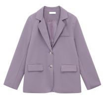 Huang bun Net Red little man purple suit jacket women 2021 New British style casual suit jacket