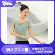 New dance romance Spring Summer Dance suit female V collar short sleeve body clothes Chinese classical dance-based training work blouses