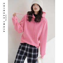 Spring sweatshirt women 2021 New hooded cotton spring dress Korean loose casual jacket tide pink little tide