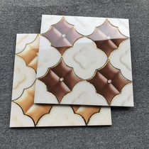 Imitation leather pattern throwing crystal brick 300x300 toilet balcony Xuanguan TV background wall brick and floor tiles K gold puzzle flower brick