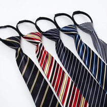 8cm men striped lazy business work formal wear married yi la de convenient junction zip tie guy