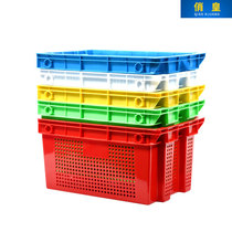Rectangular thick plastic turnover vegetable fruit box storage basket storage and transportation clothing basket express logistics box
