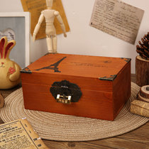Solid Wood Box Containing Box Tabletop Debris Finishing Storage Box Home Students With Lock Password Documents Box Small Boxes