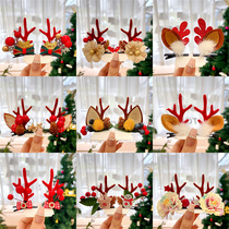 4 Christmas elk antler headdress hair clip Mori hair hoop hair card super fairy deer antler side clip hair accessories ins