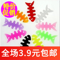 Q406 mouse Winder colorful soft glue silicone cute fish bone entangler