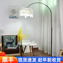 Living room fishing lamp floor lamp simple modern Nordic wind personality warm dimmable study bedroom floor lamp