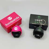 Taiwan Takeaway Worker Express Foodpanda Helmet Pendant Accessories Panda Face Key Button Creative Safety Helmet Doll Machine