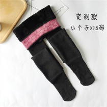 Custom small pantyhose S small size height 140cm150cm winter plus velvet thick cotton vertical strip bottoming socks