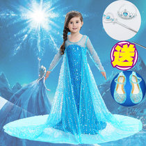 Summer dress Korean girl frozen short sleeve dress Aisha Princess mop the floor long dress birthday dress dress dress