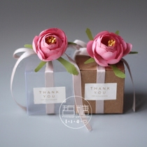 Wedding forest silk flower transparent box Happy candy box Creative European cardboard high-end happy candy box Sugar bag 2021 Zhe sugar