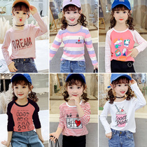 Girls  long-sleeved T-shirt 2021 new autumn top Western style 12 middle and large children 13 T-shirt 15-year-old childrens base shirt