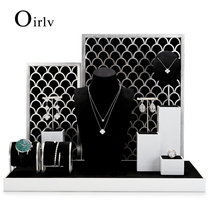 Multi-treasure High-end Light Extravagant Ring Necklace Earrings Jewellery Show Show Jewellery Shop Window Display Props Black