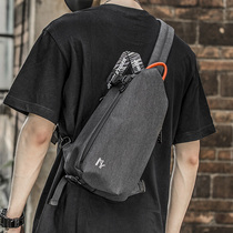 Summer trend mens single shoulder diagonal satchel tooling riding small backpack chest front bag Han version ChauffPost Casual Mailbag