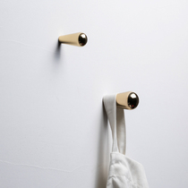 Brass adhesive hook light luxury minimalist creative living room porch decoration brass hanging coat hook single hook Nordic ins style
