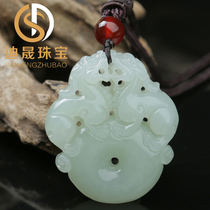 Xinjiang Hetian jade brave pendant white jade pendant peace buckle jade necklace Ridge pendant pendant jade jewelry men and women
