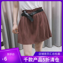 Womens A- line dress high waist summer new pleated skirt skirt waistband skirt waist anti-slip womens skirt