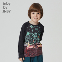 Jiangnan commoner childrens clothing spring discount new men and women childrens sports printing trend long-sleeved T-shirt 1J7602600