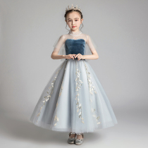 Girls Catwalk Evening dress Princess dress Birthday little girl flower girl wedding dress Children piano performance dress playing high-end
