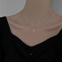 Chow Tai Fook Huanmei 925 sterling silver geometric necklace female ins tide square choker simple cold wind Net red niche