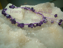 Natural Amethyst anklet gravel gravel pure hand-woven fortune transfer business drive away evil jewelry to ensure safety
