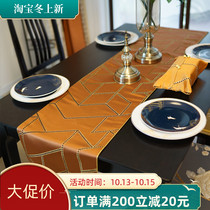 Light luxury table flag orange high-end bed flag model room bedside table TV cabinet cover cloth coffee table porch tablecloth