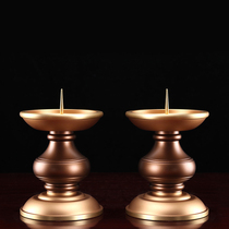 Taiwan Baohua Buddha with antiquated pure copper candle holder lamp holder candle ghee lamp holder oil lamp dual-purpose Buddhist supplies