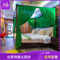 Themed Hotel Versatile Couples Spice bed Guest accommodation Smart electric bed New Chinese Classical Shake Mattresses