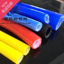 2021 factory direct double color silicone woven tube inside transparent outer color silicone woven tube outer black red