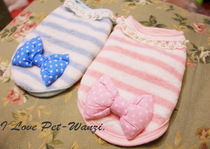 Small Dog Butterfly Knot Coral Suede Pets Vest Spring Summer Style Dogs Clothing Cute Cartoon Milk Dog Clothing Items