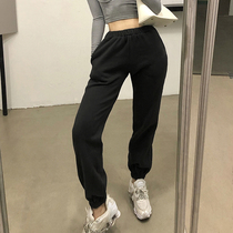 ROCKMORE European and American ins style casual gray dance pants chic star with solid color Joker pants women