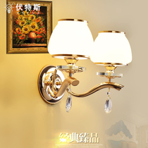 Crystal wall lamp simple modern bedroom warm bedside lamp living room aisle staircase cable switch lighting fixture